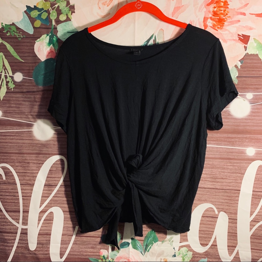 J.Crew Drapey Soft, Silky Knotted Tee in Black